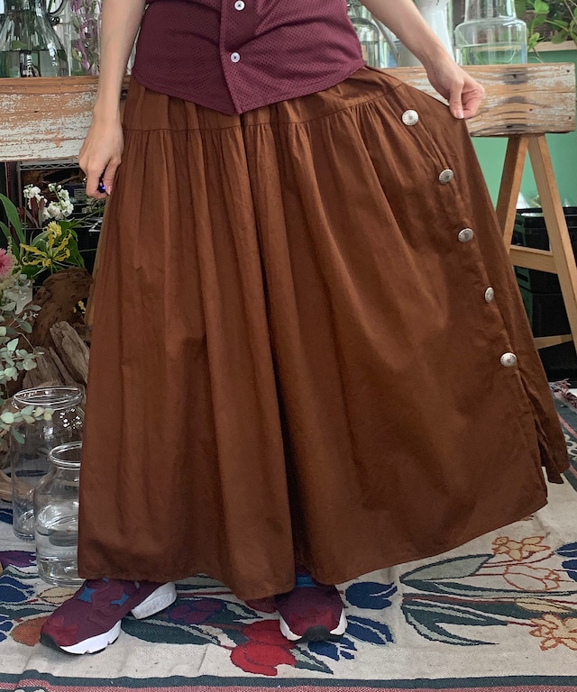 Western brown skirt MADE IN USA　ウェスタン　ブラウン　スカート