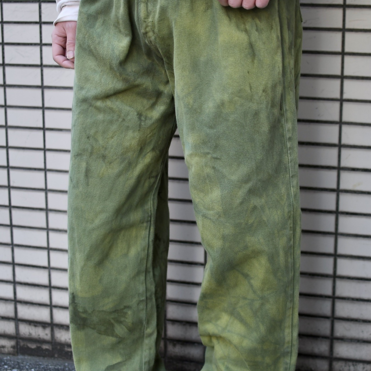 SERVICE delxe jejns wide denim pants over dye