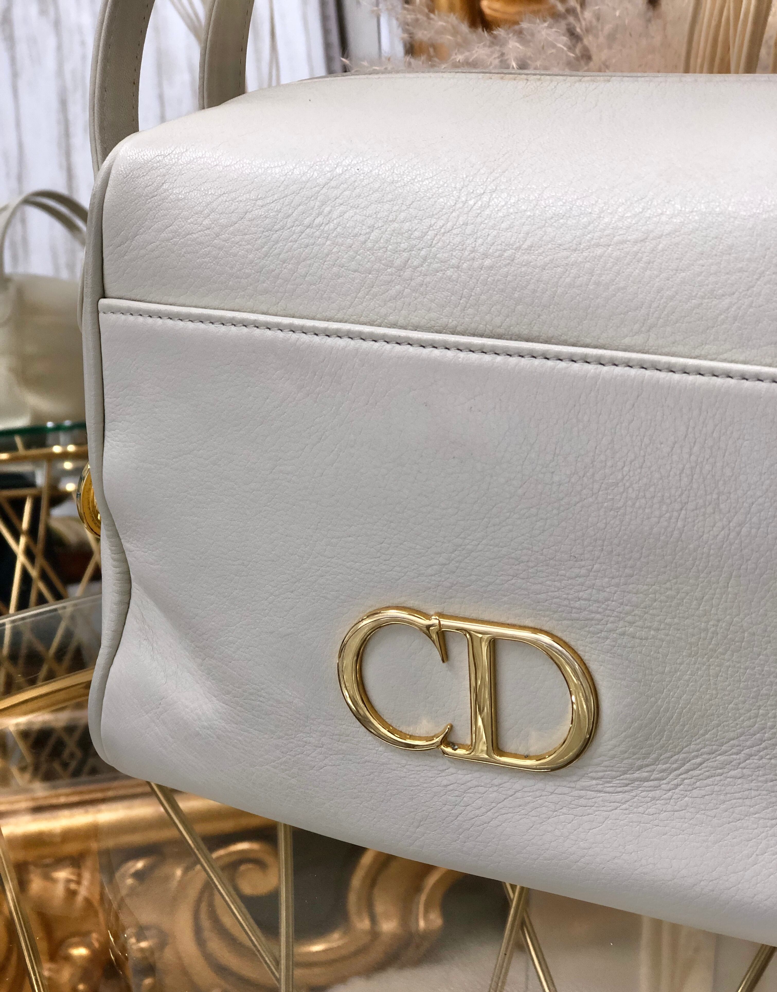 Christian Dior ホワイト ハンドバッグ 日本直送 名牌中古包 】Christian Dior クリスチャン ディオール CD