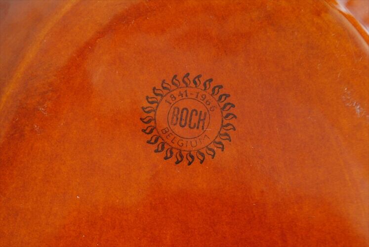 ベルギー製 BOCH ボッホ きれいな飴色 大きな楕円皿 オーバルプレート