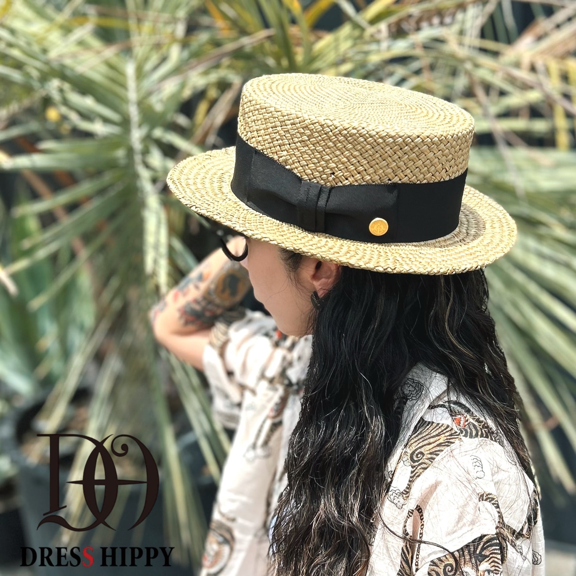 DRESS HIPPY ドレスヒッピー BOATER HAT ボーターハット 灯芯草 天然草