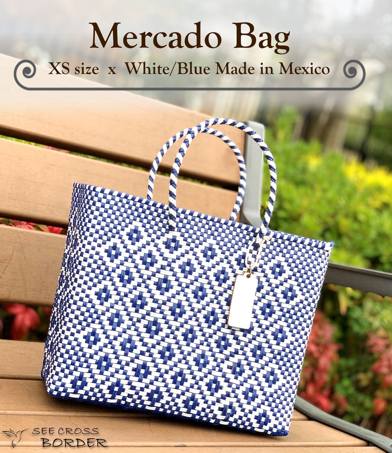 XS Mercado Bag (Normal handle) White/Blue