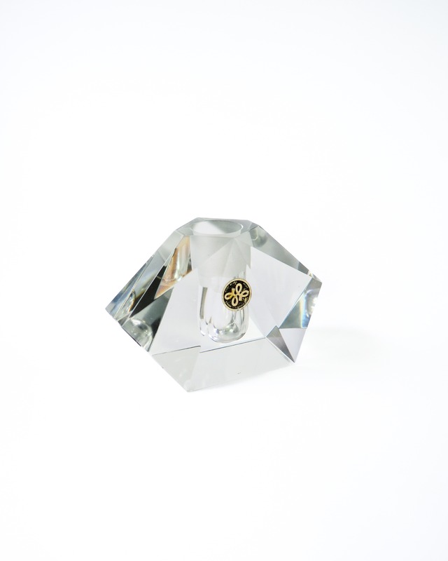 Hexagonal glass single flower vase
