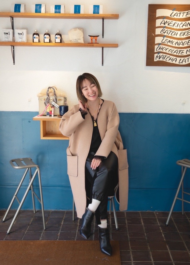 (original)neo coat (ベージュ×ブラック)