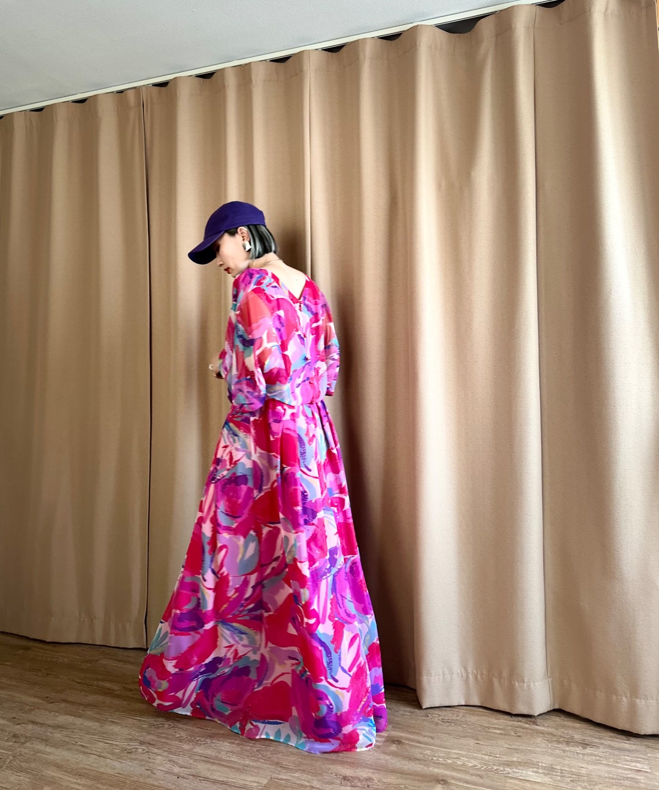 artistic flower import maxi dress-4196-6