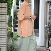 jacquard weave design aloha shirt salmon pink