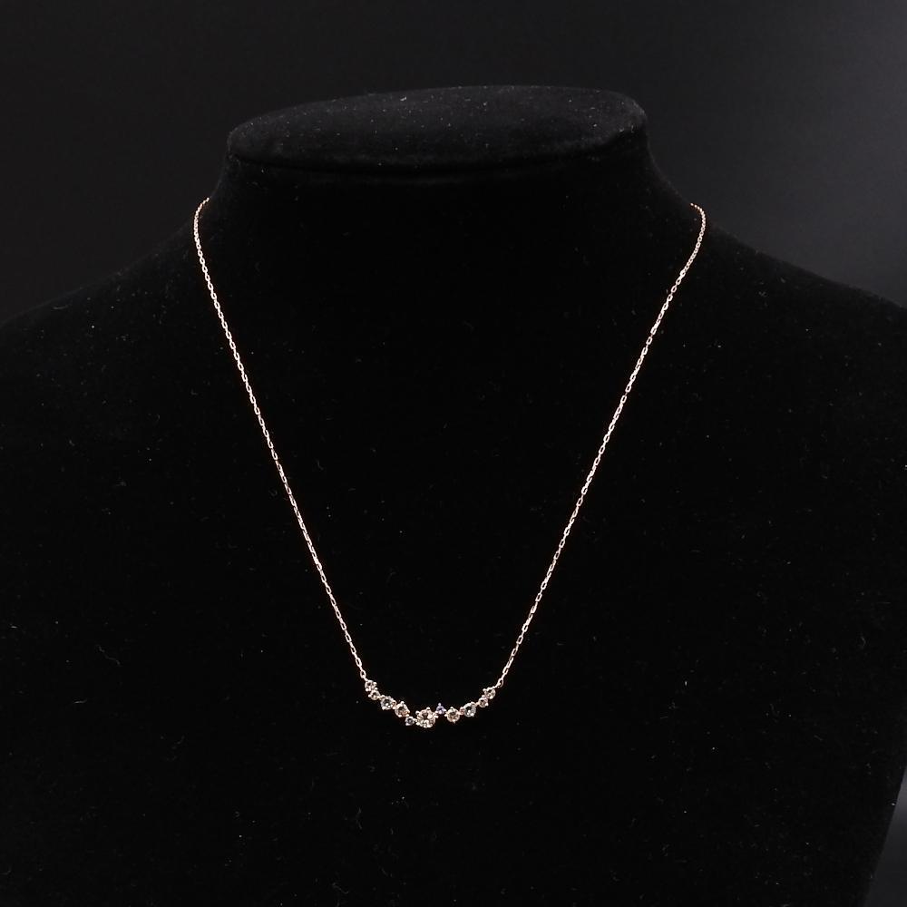 正規品】4℃ K10PG ピンクゴールド 色石 デザイン ネックレス