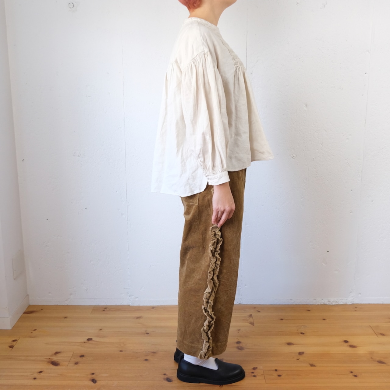 Gauze#(ガーゼ) CORDUROY VIVIENNE PANTS コーデュロイ サイドフリルパンツ(4色)