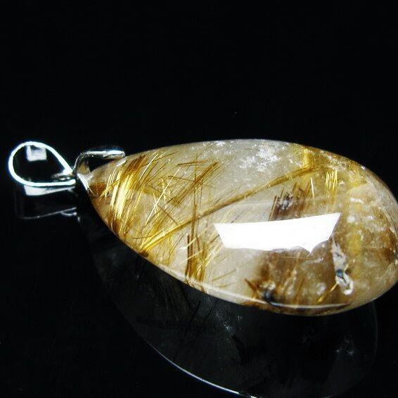 タイチンルチルクォーツ ペンダント ルチルクォーツ ペンダントトップ 一点物 メール便可 [M便 1/20] 112-13303