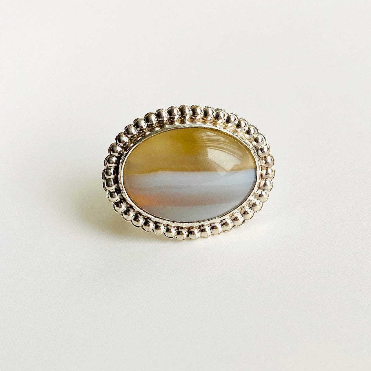 Mable agate ring (Latte) | TOMOYO ARITA JEWELLERY