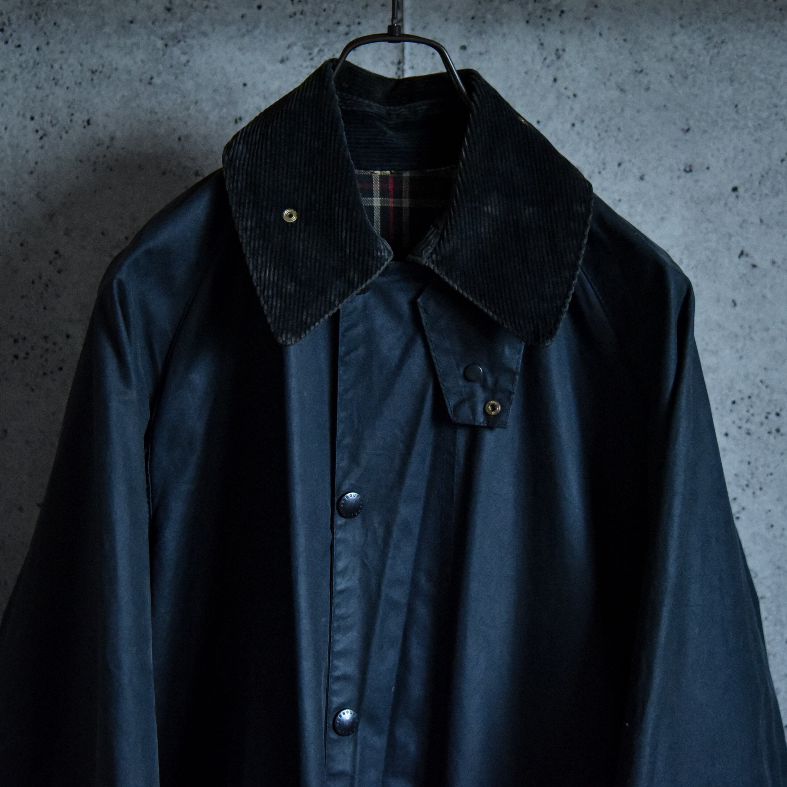 【Vintage】Barbour BURGHLEY ネイビー 40 ２クレスト