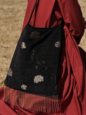 Fleuri Jacquard Fringe Bag F0814