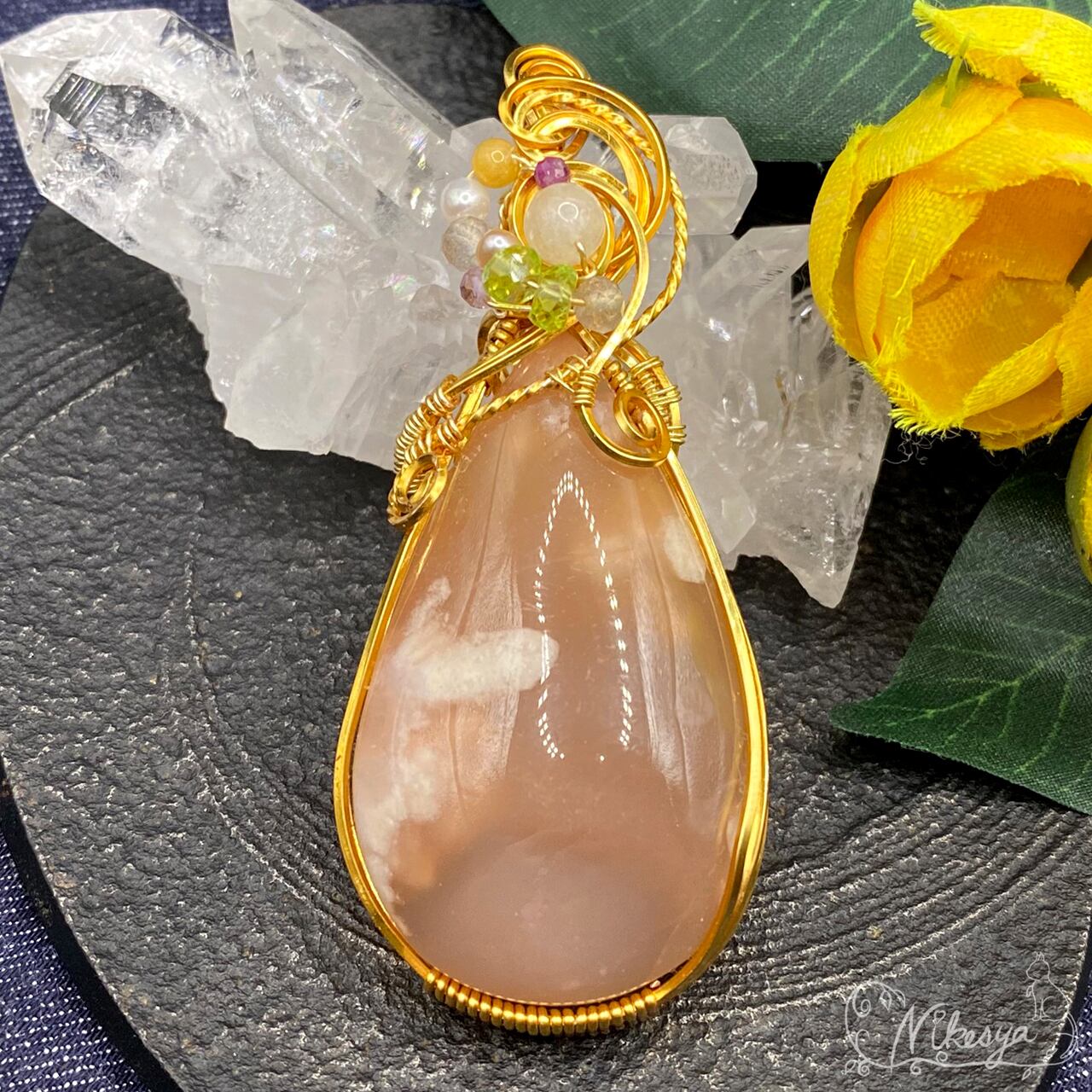 チェリーブロッサムアゲートオーダーページ◇14kgf◇Silver925 一点