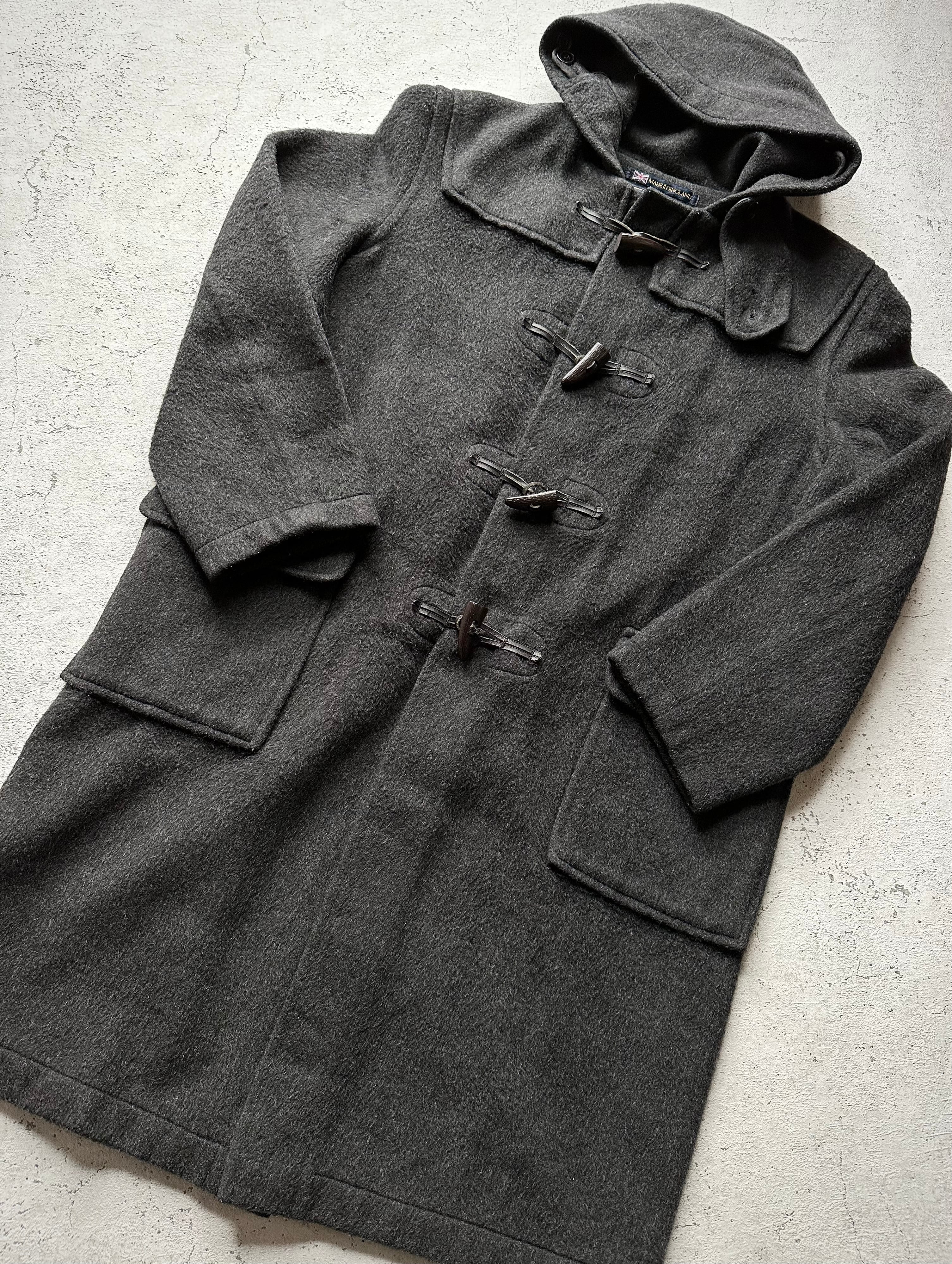 80s-90s MADE IN ENGLAND GLOVERALL / DUFFLE COAT CHARCOAL OLD