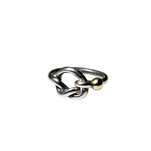 TIFFANY silver × k18 knot design “Hook&eye” ring