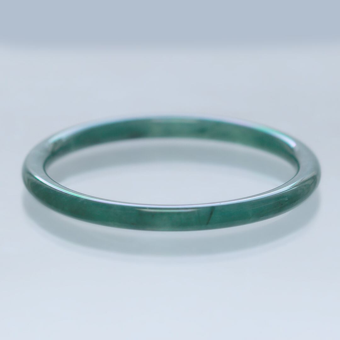 内径 約58mm】princess/Guatemala 翡翠バングル A貨翡翠 jd_bg1413