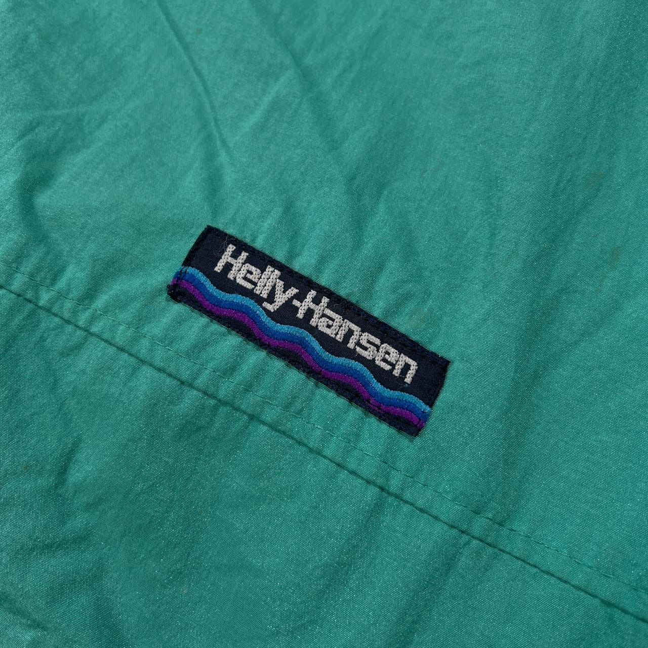 90s HELLY HANSEN ヘリーハンセン ナイロンジャケット 裏フリース サイズ XL /エメラルドグリーン/ビンテージ