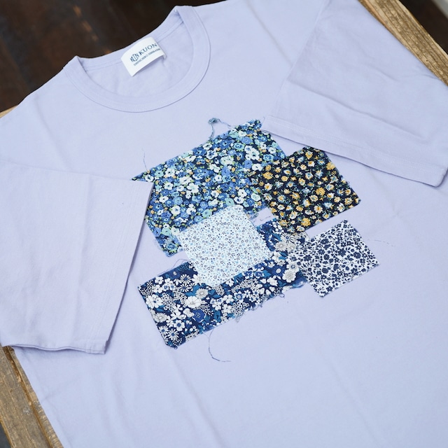 KUON(クオン) フラワーパッチワークTシャツ パープル