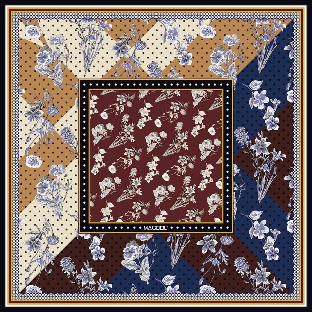 SAKI CAMEL NAVY 65×65cm
