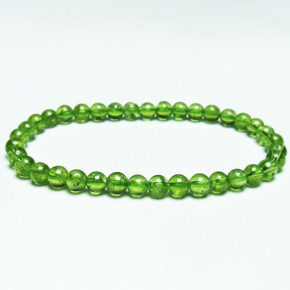 ペリドット ブレスレット 5mm ペリドート 一点物 カンラン石 Peridot Bracelet メール便送料無料 [M便 1/10] 111-19144