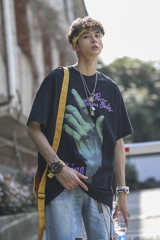 全2色 Tシャツ カットソー プリント カジュアル シンプル