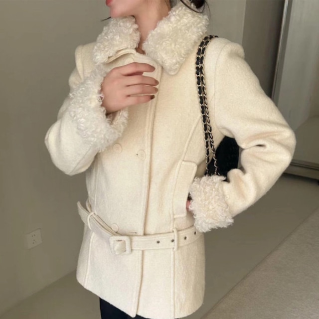 プードルファー ベルト コート 238889