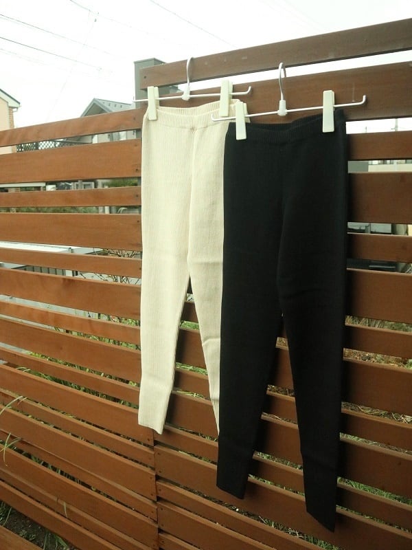 シサム工房　リブニットスリムパンツ