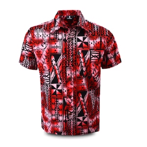 Aloha Shirt 2019 Tapa Red【Size:M】