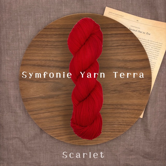 Symfonie Yarn 「Terra」- Scarlet- 手染めソックヤーン 中細 100g 400m 靴下編み 毛糸 ニットプロ