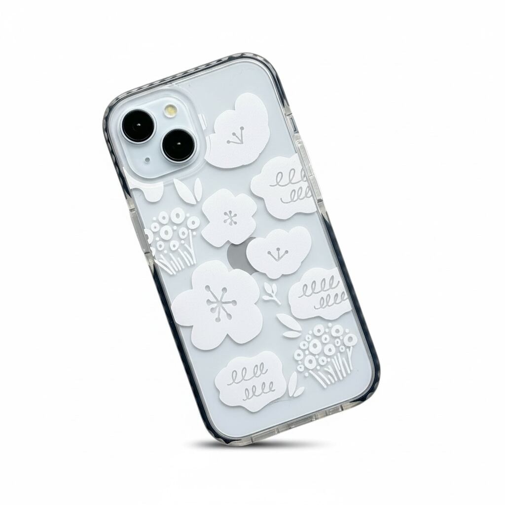 スマホケース iPhone16/15/13/SE3 北欧 クッションバンパー 透明