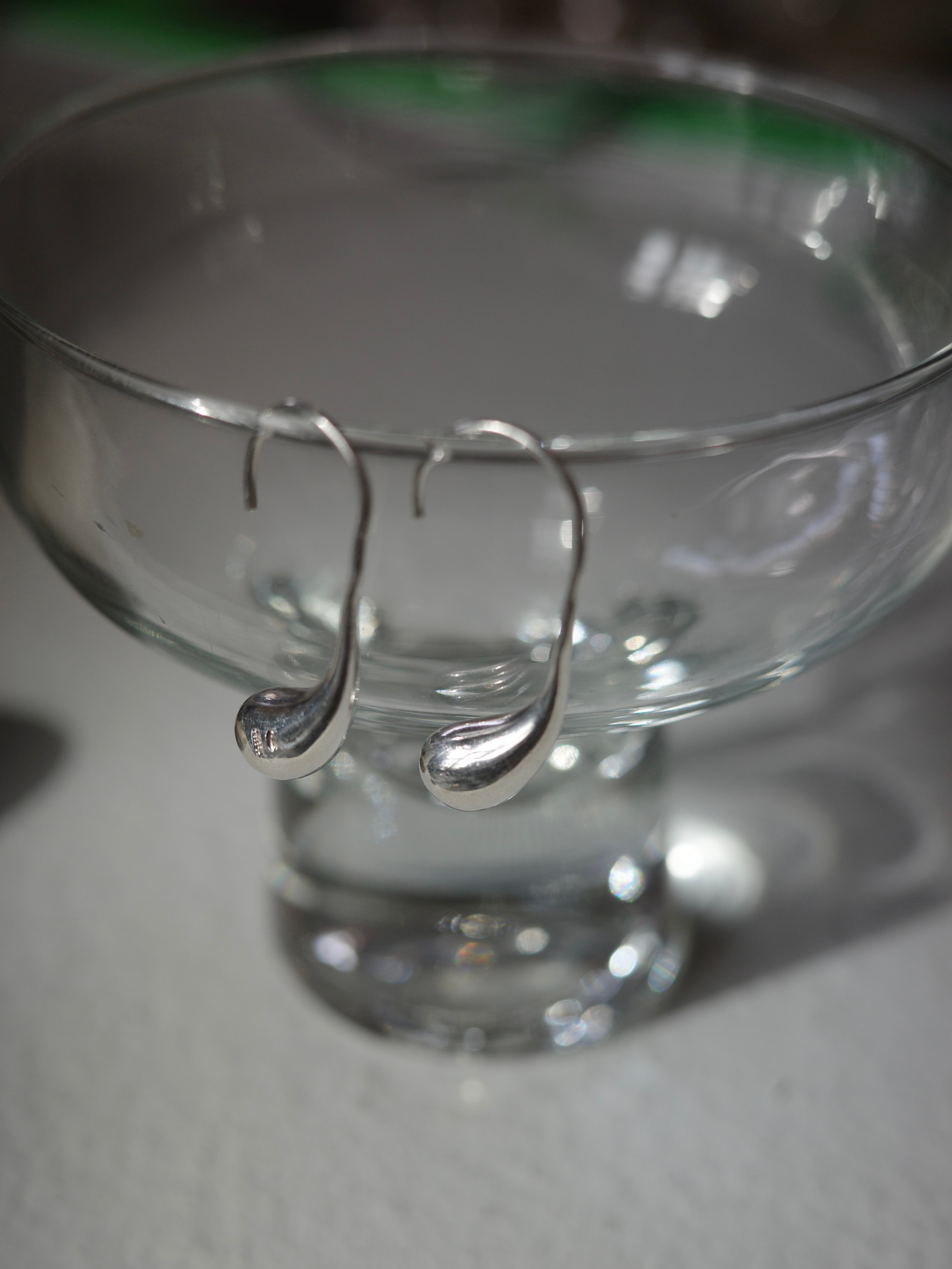 <vintage silver925>Italian teardrop pierce