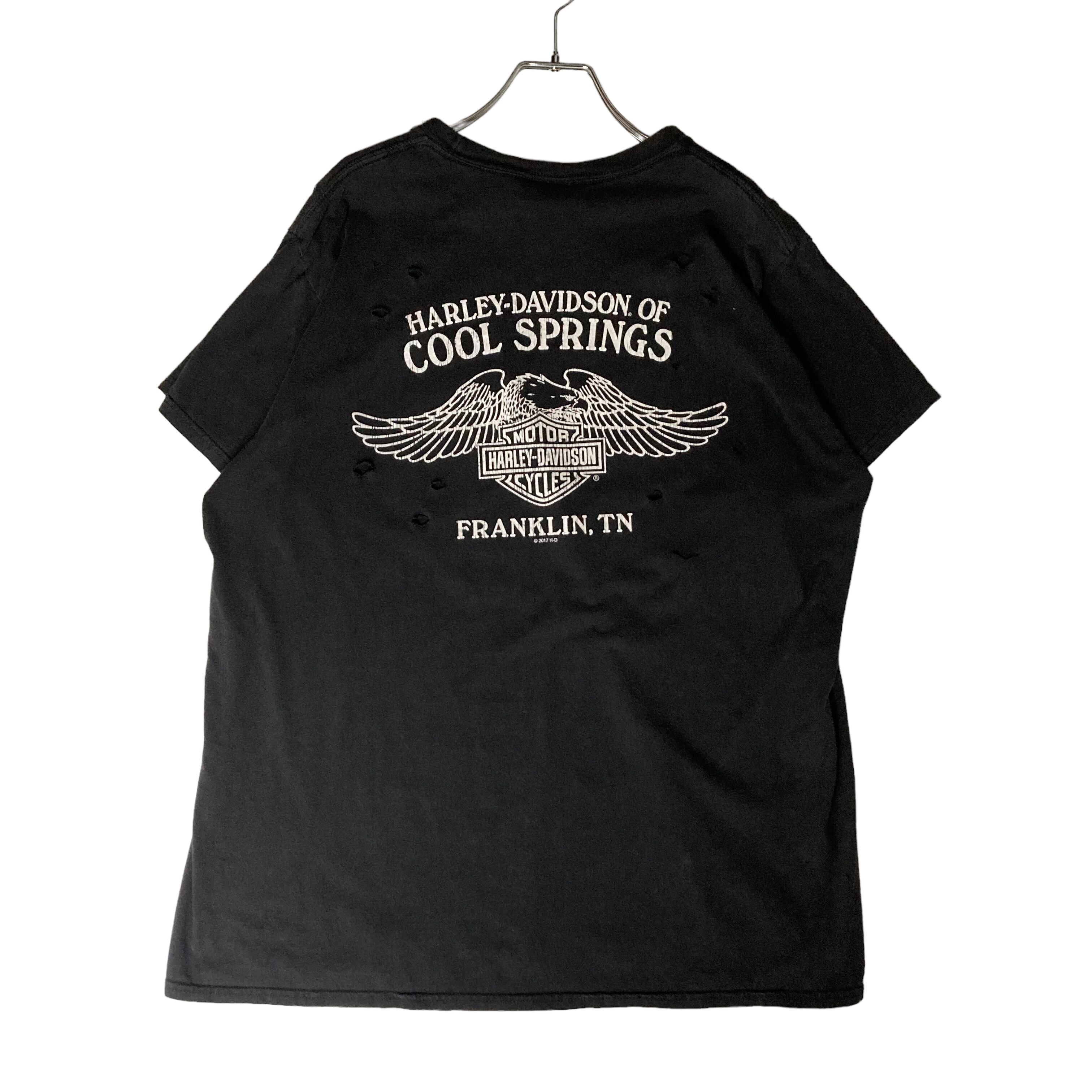 ハーレーダビッドソン イラストプリント ダメージリメイク 半袖Tシャツ Harley-Davidson/ハーレーダビッドソン】リメイクTシャツ | 古着屋KAKAVAKA