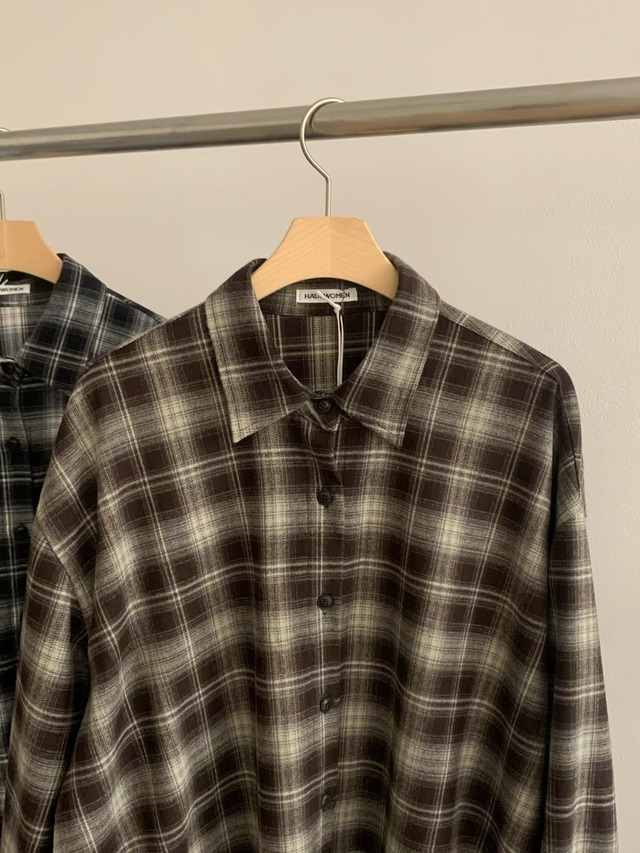 (予約) HAUS / Yanko wool check shirts 2color