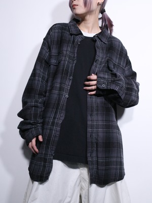XXXL super over silhouette ombre check shirt