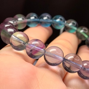 ー極ー希少、レア☆超透明×グラデーションコントラストフローライトブレスレット