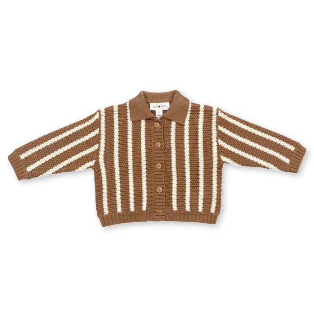 Grown / Knitted Botton Up Cardigan - Cedar (2,3,4)