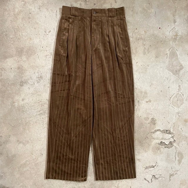 【vintage】brown color corduroy wide pants/ブラウンカラー コーデュロイ ワイド パンツ/ssize/#0721/osaka