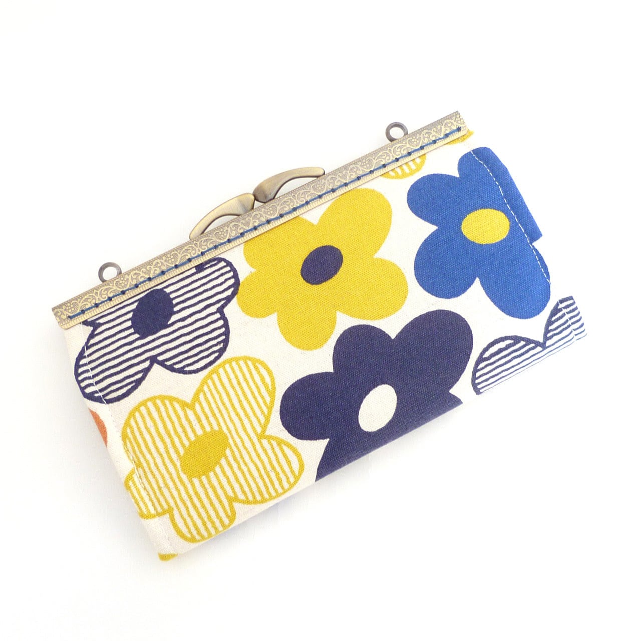 2/16追加☆ がま口長財布 カラフルな花柄 フラワー G728 | 手づくりの