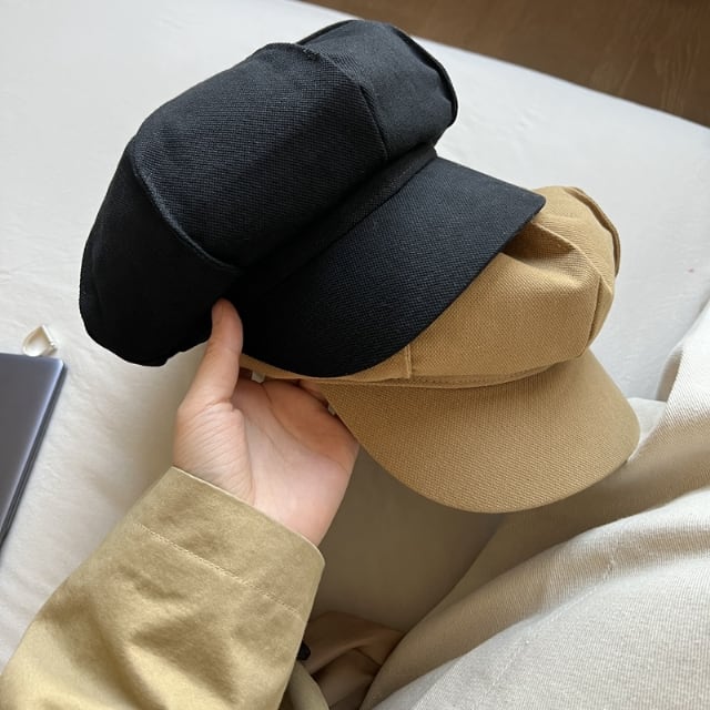予約販売】 キャスケット レディース 帽子 無地 ブラック ベージュ