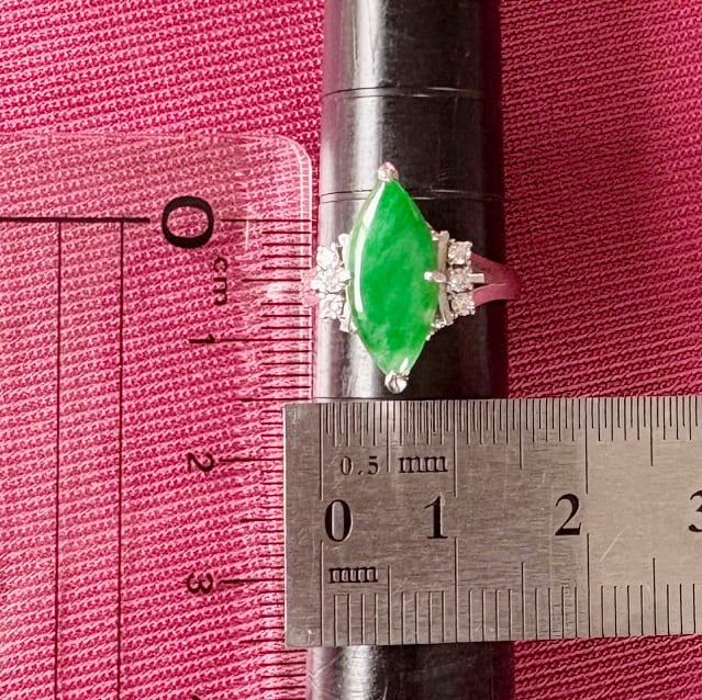 日本の作品】昭和レトロ デザイン ヴィンテージ リング Pm850 翡翠