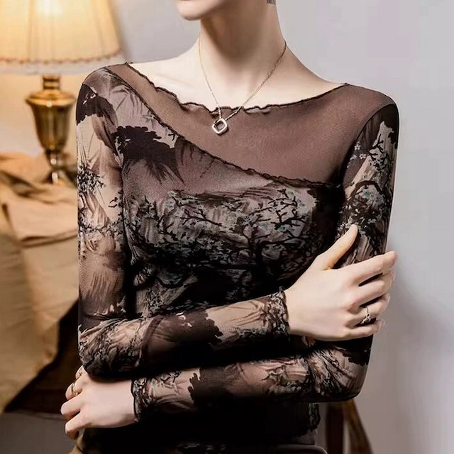 アシンメトリーシアー・プリントダンストップス ds0913