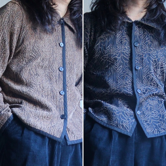"リバーシブル" "ゴブラン織" flower pattern design jacket