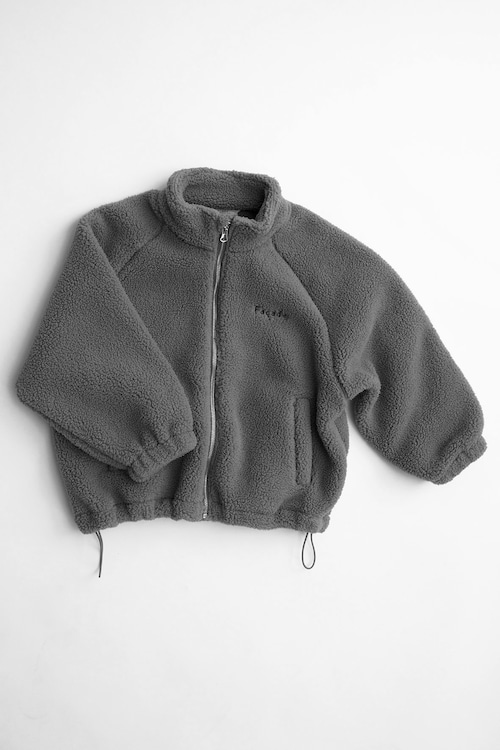 Façade　Tenka teddy zip sweater - Anthracite