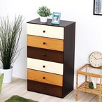 ブラウンを基調とした天然木ハイチェスト 6段 幅60cm Loarシリーズ 日本製完成品