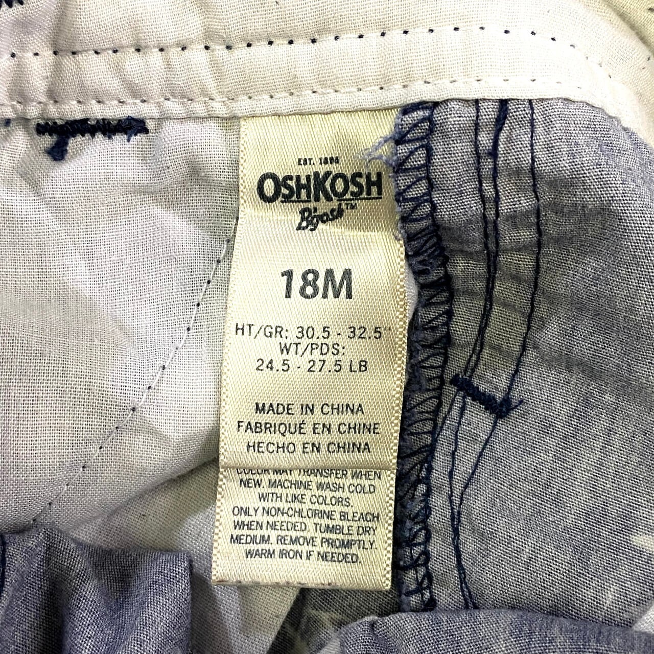 kidsオシュコシュ OSHKOSH キッズオーバーオール インディゴ 18M/90 