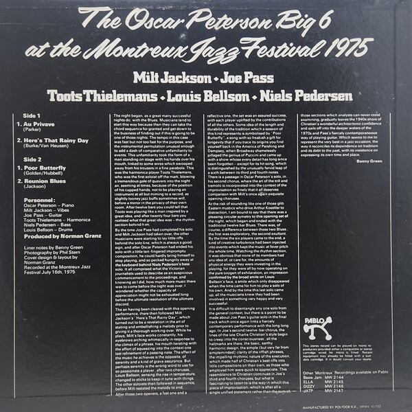 The Oscar Peterson Big 6 / The Oscar Peterson Big 6 At The Montreux Jazz Festival 1975 [MW 2143] - 画像2