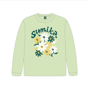 sumika / フラワーロングスリーブTシャツ（ミルキーライム）