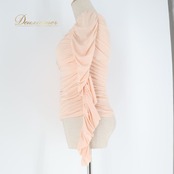 社交ダンス 衣装 トップス ブラウス カットソー ピンク系 ノーマカマリ NORMAKAMALI OMO 長袖 伸縮 ストレッチ 無地 レッスン 練習着 ダンス パーティ 発表会 ダンスウェア レディース 社交ダンス レッスン着 練習用 無地 長袖 おしゃれ かわいい 舞台衣装 発表会用 パーティー用 薄手