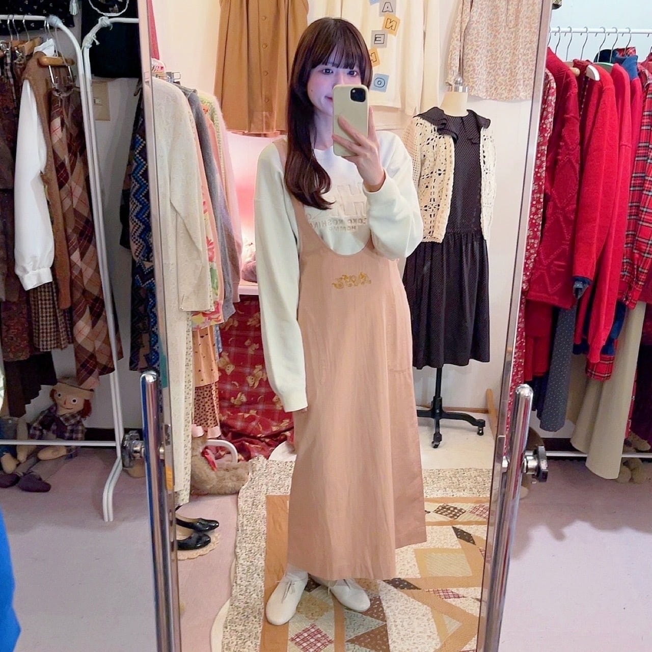 INGEBORG / pale pink round jumper skirt