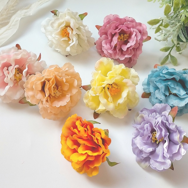 6cmフリルピオニーヘッド 造花 リース花材　コサージュパーツ(品番H21)
